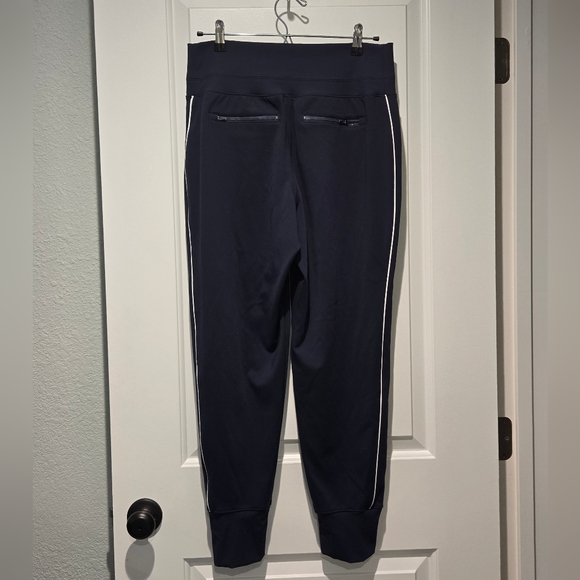 Athleta Venice High Rise Track Navy & bright White Stripe Jogger Women's Size M - Picture 6 of 11